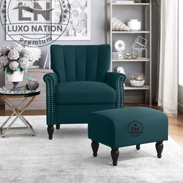 Luxo Nation Modern Accent Chair with Ottoman – Premium Comfort Style